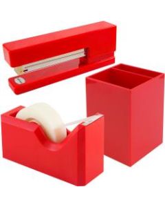 JAM Paper Trio Desk Set, Red
