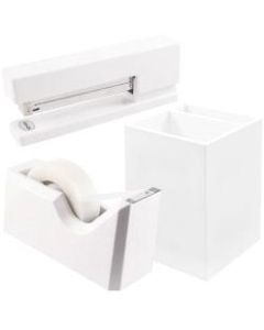 JAM Paper Trio Desk Set, White