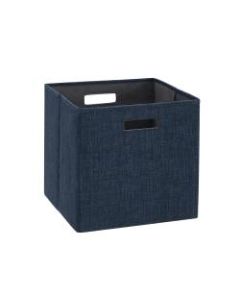 Linon Emmet Storage Bins, 13inH x 13inW x 13inD, Navy, Set Of 2 Bins