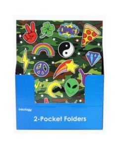 Inkology 2-Pocket Portfolios, Corey Paige, 9-1/2in x 11-3/4in, Assorted Designs, Pack Of 24 Folders