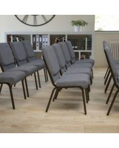 Flash Furniture HERCULES Series Stacking Church Chair, Gray/Gold Vein