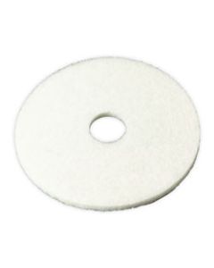 3M 4100 Super Polishing Floor Pads, 13in Diameter, White, Case Of 5