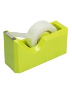 JAM Paper Plastic Tape Dispenser, 4-1/2inH x 2-1/2inW x 1-3/4inD, Green