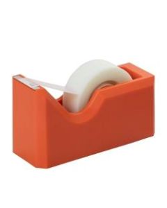JAM Paper Plastic Tape Dispenser, 4-1/2inH x 2-1/2inW x 1-3/4inD, Orange