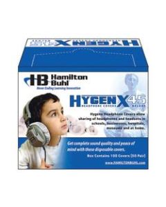 HamiltonBuhl HygenX Disposable Ear-Cushion Covers For 3.75in Over-Ear Headphones & Headsets, White