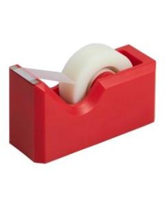 JAM Paper Plastic Tape Dispenser, 4-1/2inH x 2-1/2inW x 1-3/4inD, Red