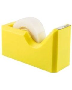 JAM Paper Plastic Tape Dispenser, 4-1/2inH x 2-1/2inW x 1-3/4inD, Yellow