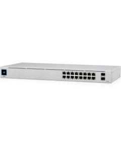 Ubiquiti UniFi 16-Port PoE Switch - 16 Ports - Manageable - 2 Layer Supported - Modular - 2 SFP Slots - Twisted Pair, Optical Fiber - 1U High - Rack-mountable, Desktop - 1 Year Limited Warranty