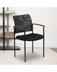 Flash Furniture Mesh Stackable Steel Side Chair With Arms, Black
