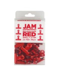 JAM Paper Bulldog Clips, 1-3/16inW, 1/2in Capacity, Red, Pack Of 15 Clips