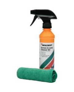 SKILCRAFT Screen & Lens Cleaner Kit - For Lens, Display Screen, Plasma Display - 12 fl oz - Ammonia-free, Alcohol-free, Dirt Resistant, Grease Resistant, Washable, Scratch Resistant - 4 / Kit - Clear
