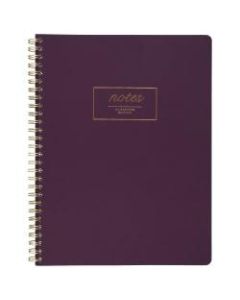 Cambridge Fashion Twin-Wire Business Notebook, 7 1/4in x 9 1/2in, College Ruled, 80 Sheets, 30% Recycled, Purple (49556)