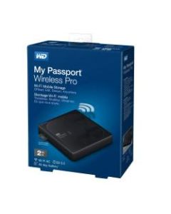 WD My Passport Wireless Pro 2TB External Hard Drive, 256MB Cache, USB 3.0, Black