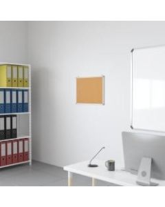 Flash Furniture Cork Board, 17 3/4in x 23 1/2in, Aluminum Frame With Silver Finish