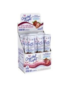Crystal Light On-The-Go Sugar-Free Drink Mix, Wild Strawberry Energy, 0.13 Fl Oz, 30 Packets Per Box, Pack Of 2 Boxes