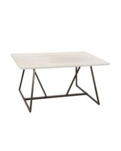 Safco Oasis Sit-Height Teaming Table, Rectangular, 29 1/4in, Weathered White/Black