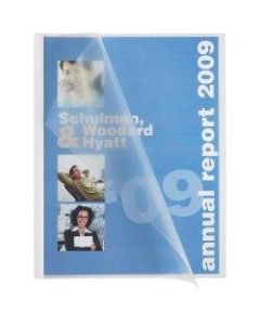 Business Source Report Cover - 1/8in Folder Capacity - 8 1/8in x 11in - Polypropylene - White - 50 / Box