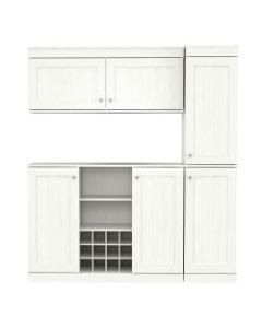 Inval Shaker-Style 71inH 3-Piece Buffet Storage Cabinet System, Washed Oak