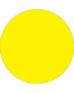 Removable Round Color Inventory Labels, DL612L, 1 1/2in Diameter, Fluorescent Bright Yellow, Pack Of 500