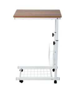 Mind Reader 19inW Height-Adjustable Laptop Desk, Brown/White