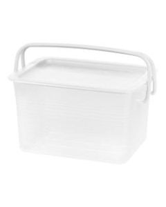 IRIS Stacking Storage Baskets, 15-3/4in x 10-7/8in x 8-3/4in, Clear, Pack Of 4 Baskets