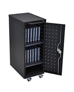 Luxor 12 Capacity Laptop/Chromebook Compact Charging Cart, 39 5/8inH x 14inW x 24 3/4inD, Black