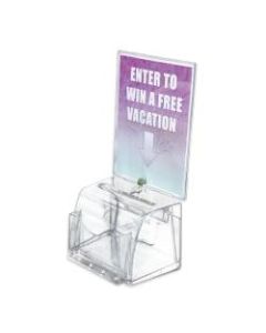 Azar Displays Plastic Suggestion Box, With Lock, Molded, Medium, 6inH x 7 3/4inW x 5 1/2inD, Clear