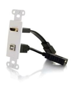C2G HDMI and USB Pass Through Wall Plate - RJ-45, 110-punchdown"