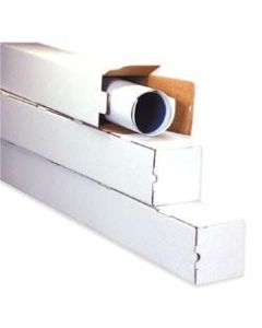 Office Depot Brand White Square Mailing Tubes, 3in x 3in x 43in, Pack Of 25