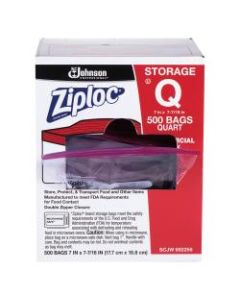 Ziploc Storage Bags, 1 Qt, Box Of 500 Bags