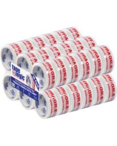 Tape Logic Fragile Handle With Care Preprinted Carton Sealing Tape, 3in Core, 2in x 55 Yd., Red/White, Case Of 36