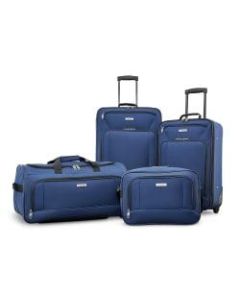 American Tourister Fieldbrook XLT 4-Piece Luggage Set, Navy