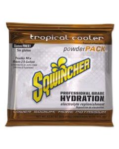 Sqwincher Powder Packs, Tropical Cooler, 23.83 Oz, Case Of 32