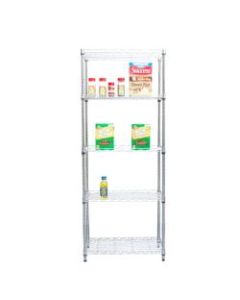 Mind Reader Heavy-Duty Metal Shelving Unit, 4 Shelves, Silver