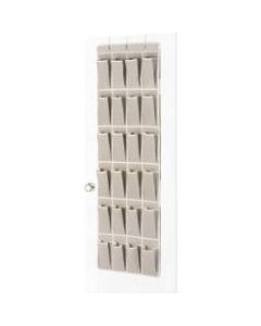 Whitmor Hanging Organizer - 24 x Shoes - 64in Height x 19in Width x 1in Depth - Breathable - White - Linen, Fiber - 1