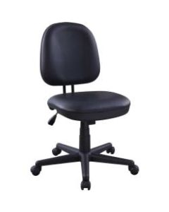 Lorell Vinyl Task Chair - Vinyl Seat - Vinyl Back - 5-star Base - Black - Plastic - 1 Each
