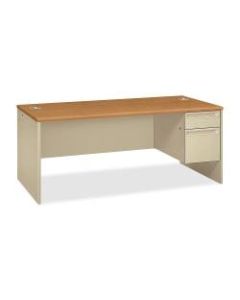 HON 38000 Series Right Pedestal Desk, Harvest/Putty