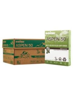 Boise ASPEN 50 Multi-Use Paper, Letter Size (8 1/2in x 11in), 92 (U.S.) Brightness, 20 Lb, 50% Recycled, FSC Certified, Ream Of 500 Sheets, Case Of 10 Reams, Pallet Of 40 Cases