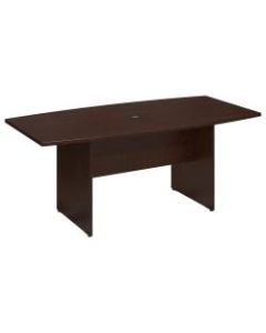 Bush Business Furniture 72inW x 36inD Boat Shaped Conference Table with Wood Base, Mocha Cherry, Standard Delivery