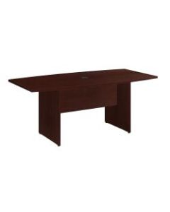 Bush Business Furniture 72inW x 36inD Boat Shaped Conference Table with Wood Base, Harvest Cherry, Standard Delivery