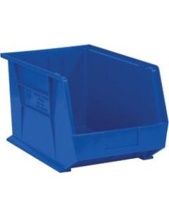 Office Depot Brand Plastic Stack & Hang Bin Boxes, Small Size, 16in x 11in x 8in, Blue, Pack Of 4