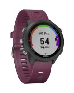 Garmin Forerunner 245 GPS Watch - Wrist - 1.2in - 240 x 240 - Bluetooth - GPS - 168 Hour - Berry - Glass Lens - Fiber Reinforced Polymer Case - Silicone Band