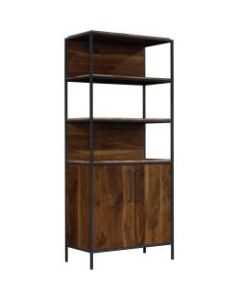 Sauder Nova Loft 76inH Bookcase With Doors, Grand Walnut
