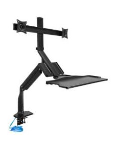 Mount-It! MI-7984 Dual-Monitor Sit-Stand Workstation With Gas Lift, Black