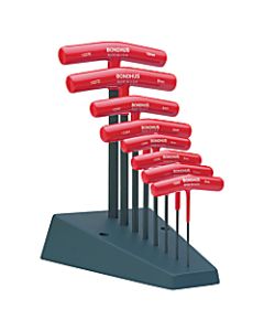 Bondhus 8-Piece T-Handle Ball End Hex Driver Set with Stand, Metric