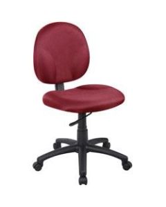 Boss Wide Seat Fabric Task Chair, Burgundy/Black