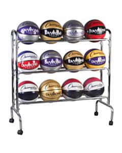 Champion Sports 12-Ball Basketball Rack, 41in x 17in x 41in, Steel