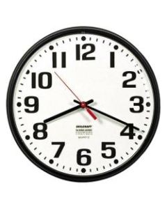 Shatterproof Crystal Dial Cover Clock, 12in Diameter, Black Frame (AbilityOne 6645-01-389-7944)