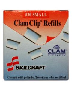 SKILCRAFT Clam Clip Refills, Small, Silver, Box Of 50 (AbilityOne 7510-01-392-6512)