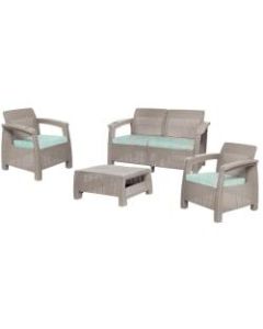 Inval MQ FERRARA 4-Piece Comfort Furniture Set, Taupe/Turquoise